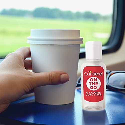 Canderel On The Go Liquid Sweetener 6 x 55ml Pack - Zero Sugar and Zero Calories Sugar Alternative - 500 Servings