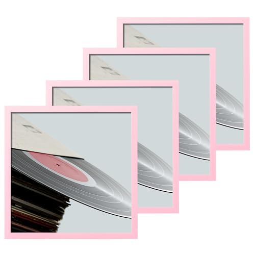 eletecpro Vinyl Record Frame, 12.5 x 12.5 in, Pink, 4 Pack