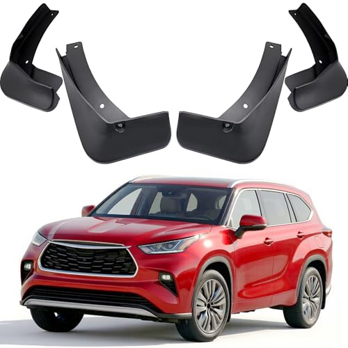 Image of Mud Flaps Compatible with Toyota Highlander 2020-2026 XU70 | Front Rear Splash Guards Mud Guards Set of 4, Black