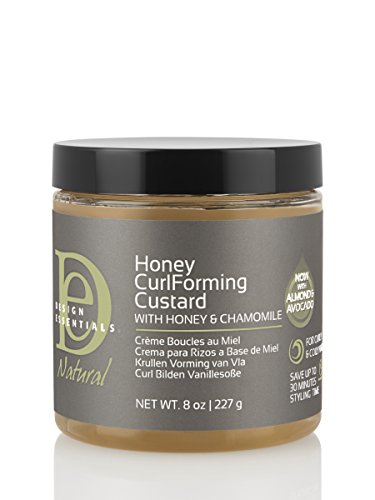 Design Essentials Natural Honey Curl Forming Custard infused with Almond, Avocado, Honey & Chamomile for Intense Shine, Medium Hold and Definition-8oz.
