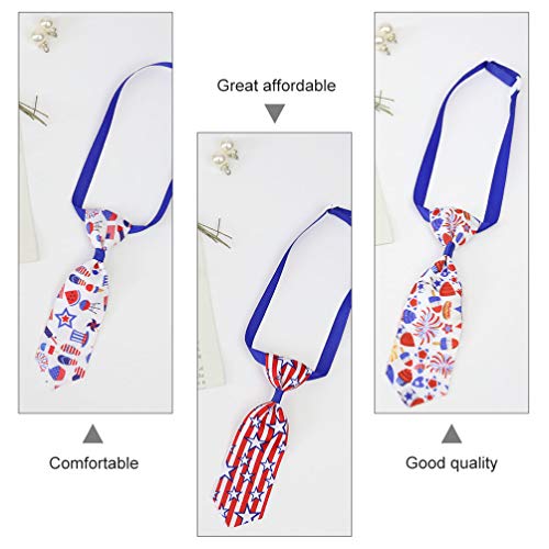 POPETPOP Coleira De Cachorrinho 8PCS Branca E Azul Vermelha Listrada Gravata EUA Pet Cat Dog Coleira