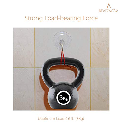 Beadnova BE19SL100009-6P Suction Cup Hooks 2.5 Inches Suction Cups With Hooks Suction Cup Hook For Window Glass Wall thumb #4