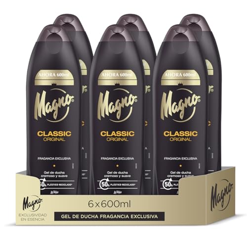 Magno - Gel de Ducha Classic - pack de 6 de 600 ml (3.600 ml) -...