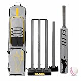 Jaspo Slog Engraver Cricket Kit Full Size Plastic Bat, Synthetic Ball, Stumps Kit Bag Lightweight Durable Tennis Cricket Plastic Kit Cricket Kit