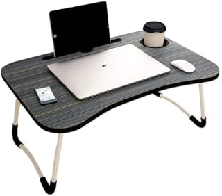 PUNJAN Multipurpose Foldable Laptop Table with Cup Holder, Study Table, Bed Table, Breakfast Table, Ergonomic & Rounded Ed Price In India