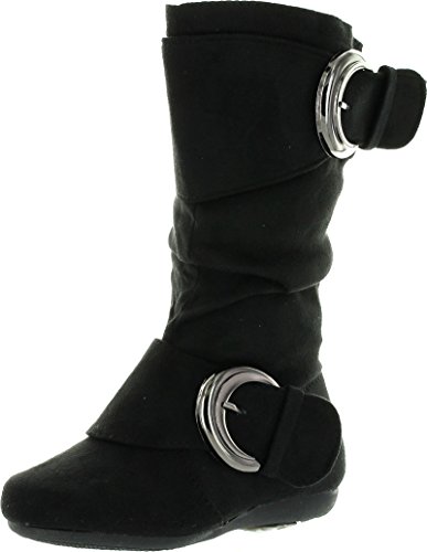 Link Girls Two Buckle Side Zipper Faux Suede Boots (Toddler/Little Kid/Big Kid)