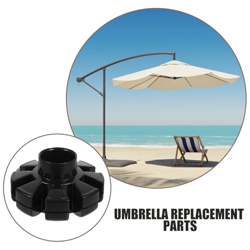 Toldo de repuesto negro para sombrilla de jardin y playa KICHOUSE 3