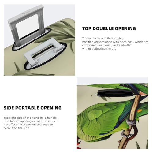 Travel Luggage Cover for Suitcase Elastic Suitcase Protector Couple Parrots Olive Suitcase Covers Washable Suitcase Protective Cover Dust-proof Luggage Covers Fit 18-32 Inch Luggage4