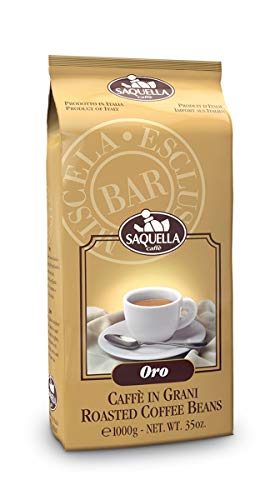  Saquella Espresso Oro Bar escluso Ausleese, Bassa Caffeina, Aroma Intenso 1 kg di Fagioli Interi