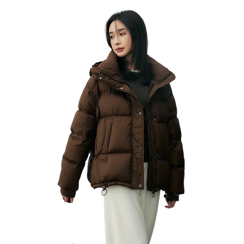 Veste d'hiver longue coréenne manteau chaud rembourré femme à capuche