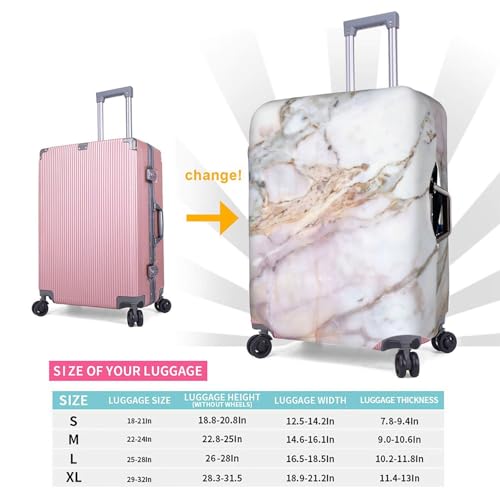 Housse de bagage marbre rose chic et extensible haute densité L - 6