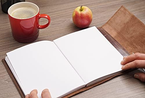 A5 Leather Journal, Refillable Travel Journal, Leather Bound Personal Organiser - Blank Unlined Pages