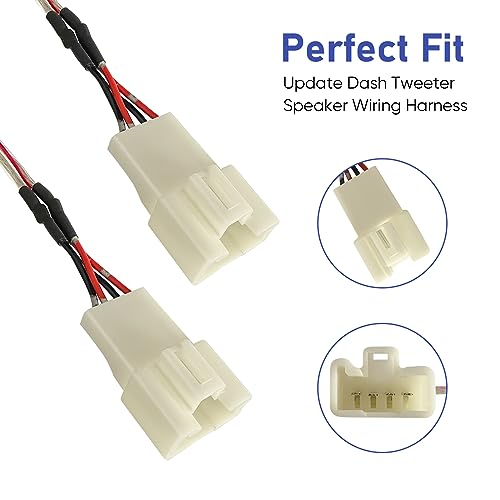 Image of Update Car Dash Tweeter Speaker Wiring Harness Replacement for Select Toyota 2007-2021 Tundra, 2003-2020 4 Runner, 2005-2017 Highlander with JBL Speaker Wire Adapter Connector Plug, 4PCS