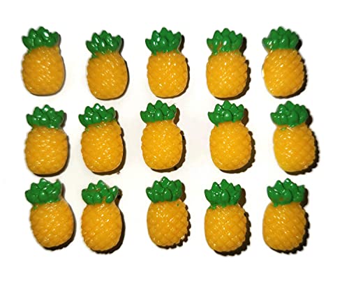 PINEAPPLE FRUIT Thumb Tacks - Set of 15 Handmade Decorative Pins CUTE
