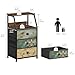 Tohomeor Dresser with Fabric Drawers Nightstand with 2 Tier Shelf Storage Tower for Bedroom Hallway Entryway Closet Organizer Sofa Beside Table Furniture (Multi, 3 Drawers)