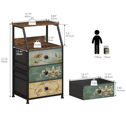 Tohome Dresser with Fabric Drawers Nightstand for Bedroom (Multi, 3 Drawers, Closet Organizer)  
Tohome Dresser with Fabric Drawers Nightstand for Hallway (Multi, 3 Drawers, Entryway Organizer)  
Tohome Dresser with Fabric Drawers Nightstand for Clos