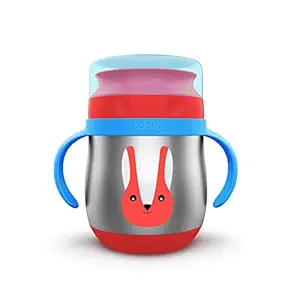 rabitat First Step 360 Training Cup Be Unic - 2 Years Brand Warranty I Stainless Steel Sippy Cup for Babies/Toddlers/Kids with Soft Silicone Rim/Ergonomic Design 390 ml