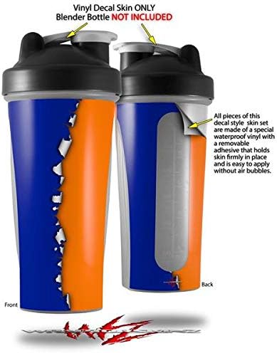 Miniatura 2 de Ripped colores azul naranja  calcomanía estilo Skin Wrap para licuadora botella 28oz (botella no incluida)
