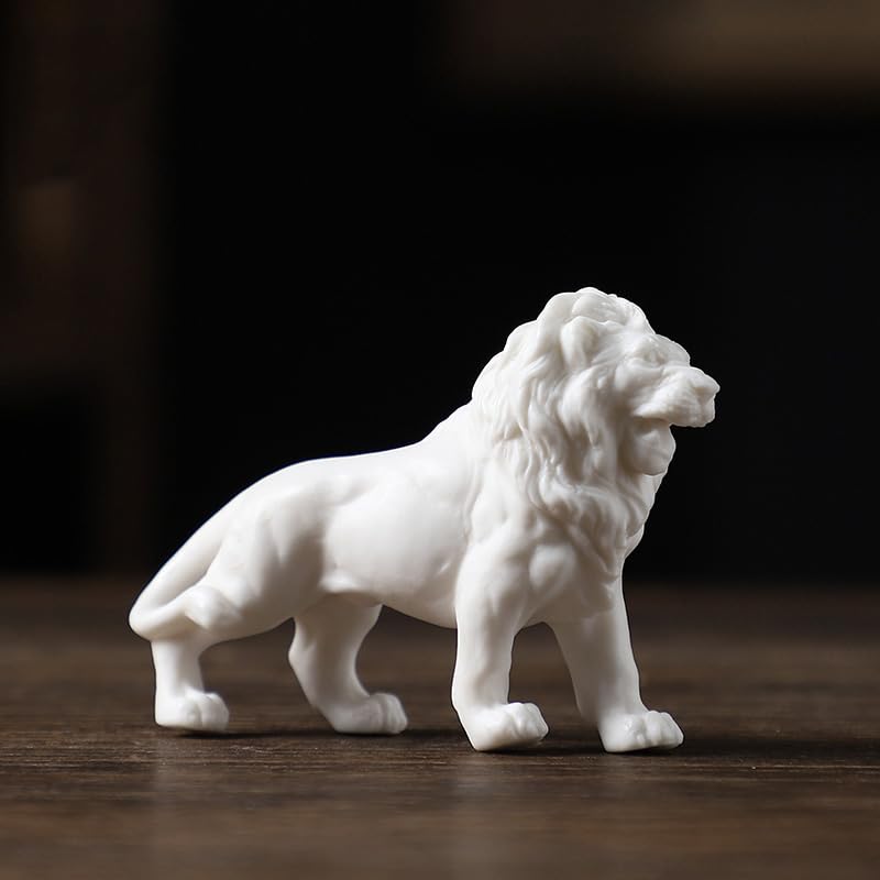 Amazon.com: DECRZPB Ceramic Ornament Lion White Porcelain Figurine