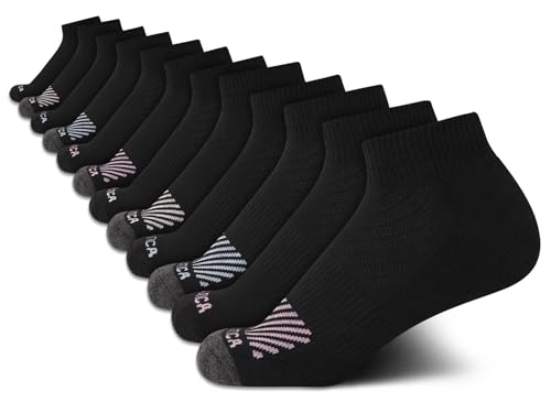Image of Nautica Womens Quarter Socks Moisture Wicking Cushioned Socks, 12 Pack | Stretch Performance Dri-Motion Fabric, Cushioned with Arch Support, Breathable Mesh Panels, Quarter Cut, Shoe Size 4-10