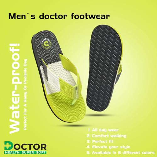 Image of DOCTOR HEALTH SUPER SOFT Men's & Boys Anti-Skid Flip Flops with Acupressure Massage Footbed | Lightweight | Soft | Doctor-Recommended Slipper for Pain Relief | All Day Wear Acupressure Doctor Slipper