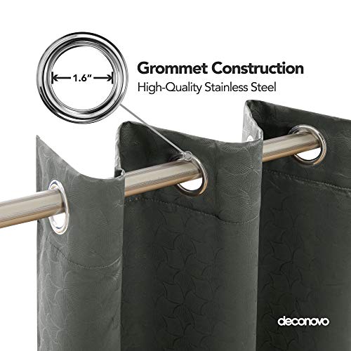 Image of Deconovo Fashionable Rod Pocket Blackout Curtains Room Darkening Curtains Window Treatments Shade Curtains for Study （5.2 Feet-Window） 52W x 63L Inch Dark Grey 2 Drapes