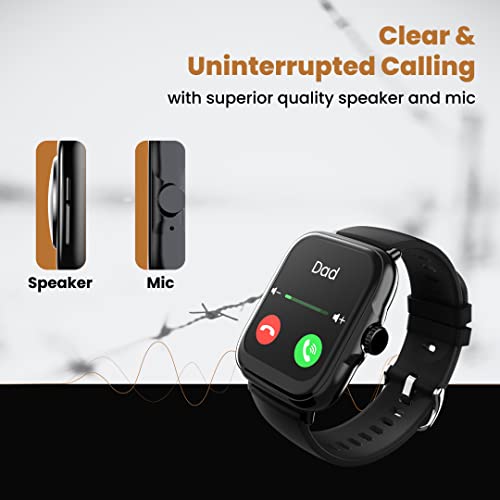 Image of (Refurbished) Hammer Ace 4.0 Calling Smart Watch with Large 1.85 inch IPS Display, Dual Mode, Spo2, Heart Rate, Strong Metallic Body & Skin Friendly Strap, Black