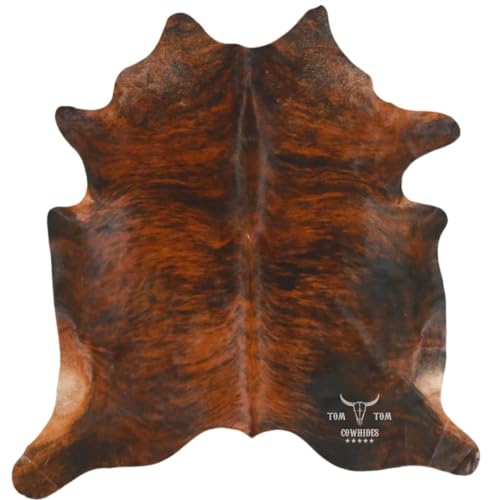Tapete de piel de vaca natural 6x6 ft miniatura 1