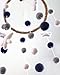 Felt Ball and Star Nursery Ceiling Mobile- Navy, White & Gray- Neutral Children's Room Ceiling Decor- Nursery Boy Girl Baby Shower Gift- Handmade - 100% Wool Felt Shapes