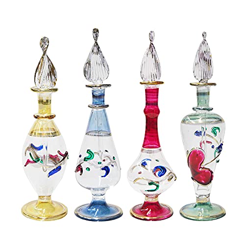Esencieros perfumeros egipcios de Cristal soplado Hechos a Mano...
