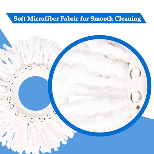 Image of Pivalo 360 Spin Mop Refill Water Absorbent Microfiber Head Replacement for Clean Floor (White, Pack of 3)