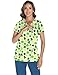 LOMON Print Scrubs for Women V Neck Scrub Tops Soft Knit Nurse Uniform Shirts with 3 Pockets