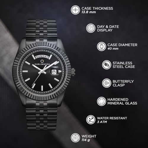 Carlington CT 8888 Analog Men's Watch, Black - Image 6