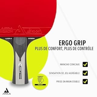 JOOLA Raquette de Tennis de Table Carbon X Pro ITTF-Approuvée-pour Compétition-7 étoiles Batte de Ping-Pong, Noir/Gris, 2.0 MM Éponge