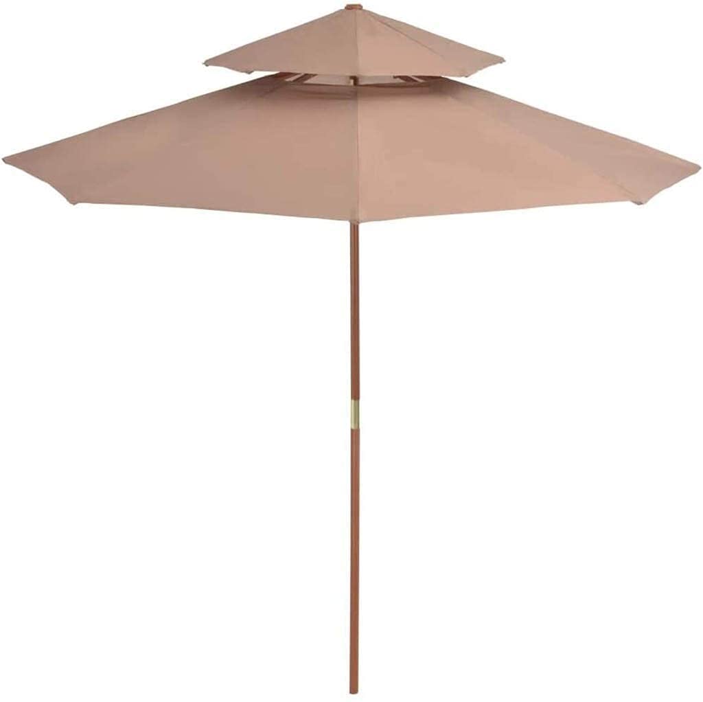 WDSOPK Parasol Garden Sun Umbrella Outdoor Parasol Taupe Patio Umbrella Outdoor Cantilever Umbrella Double Top Offset Hanging Umbrella