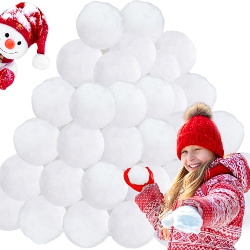 50 PCS 3 Inch Fake Snowballs,Artificial Snow Fight Balls White Realistic Snowball for Kids,Winter Christmas Decorations,Indoor Outdoor Throwing Games,Party Gifts