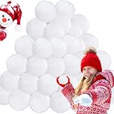 Blvochnnt 50 PCS 3 Inch Fake Snowballs,Artificial Snow Fight Balls White Realistic Snowball for Kids,Winter Christmas Decorations,Indoor Outdoor Throwing Games,Party Gifts
