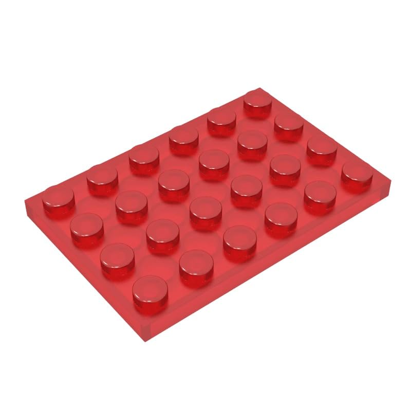 GDS-520 Compatible with LEGO 3032 Foundation Plate 4x6, Trans Red, 10 PCS — image 1