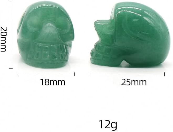 Lumisoul Natural Crystal Agate Skull Carvings – No Hole Mini Gemstone Skulls for Halloween DIY Crafts & Gothic Jewelry Making image 4