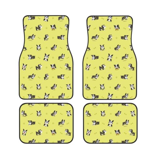 Alfombrillas de coche Boston Terrier para proteger el suelo del vehiculo en viajes diarios