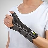FORMA ANATÓMICA: Elasticidad uniforme. Ajuste mediante velcro. Envolvente con pulgar. Inmovilizadora de muñeca con férula palmar de aluminio conformable y extraible con juste individualizado.