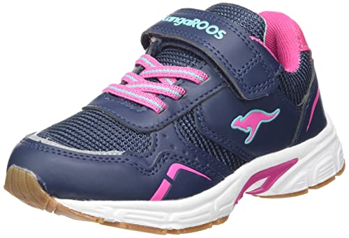 KangaROOS Unisex dziecięce buty sportowe K-NI Lucky Ev, Dk Navy Daisy Pink