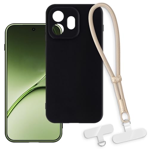 OAGELIM 2-in-1�ی�P�[�X�ƃ��X�g�X�g���b�v OnePlus 15T 5G �Ƃ̌݊������� ���O���\�ȃ��j���[�h�t���d�b�J�o�[�A����~�ߕ����h�~�O���b�v�n���h�� (�u���b�N + �S�[���h)