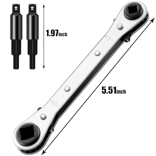 Image of Service Wrench HVAC,3 /16 inch-3 /8 inch 5 /16 inch x 1 /4 inchValve Wrench with Hex Adapter
