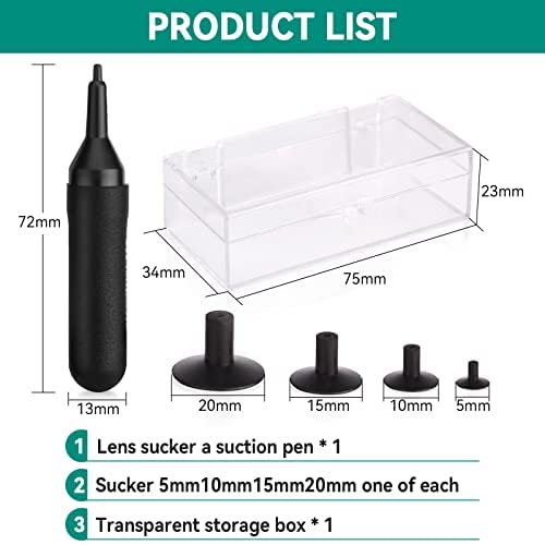 Image of Lens Sucker a Suction Pen with 4 Heads Lens Repair Tool 0.39, 0.51,0.62, 0.78inch Caliber