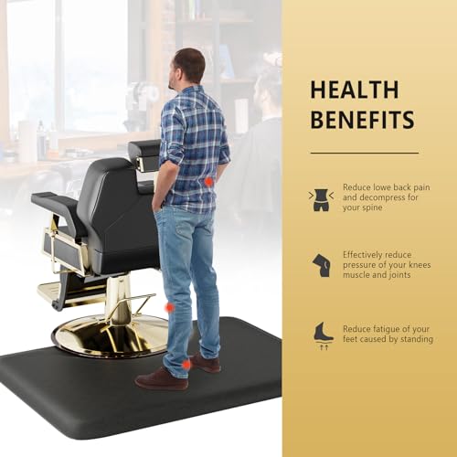 OmySalon 3ft x 4ft x 1/2inch Thick Salon Mat for Hair Stylist Anti Fatigue, Barber Floor Mat with Round Base, Hairdress Standing Matt Beauty Spa Barbershop Hairdressing Equipment by OmySalon - Used condition - Image 3