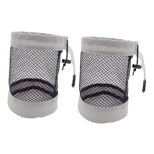 Yiju 2Pcs Golf Ball Bag Holder Drawstring Closure Small Breathable Lightweight Net Bag Pouch for Gym Beach Beach Outdoor Travel, L