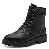 s.Oliver Damen Schnürstiefel ohne Absatz Bequem Vegan, Schwarz (Black), 39 EU