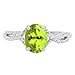Imagen de Dazzlingrock Collection Anillo de compromiso de oro de 10 quilates de 8 x 6 mm con peridoto de corte ovalado y diamante blanco de corte redondo para mujer
