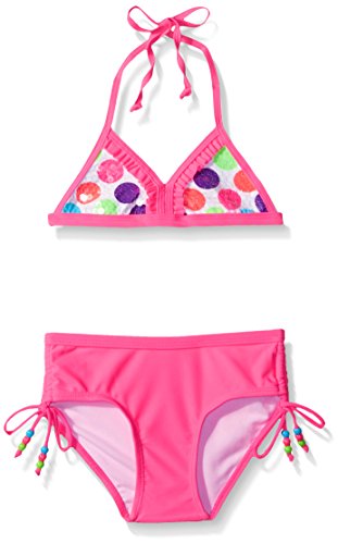 Limited Too Girls' Sequined Polka Dots Bikini, Pink, 7/8